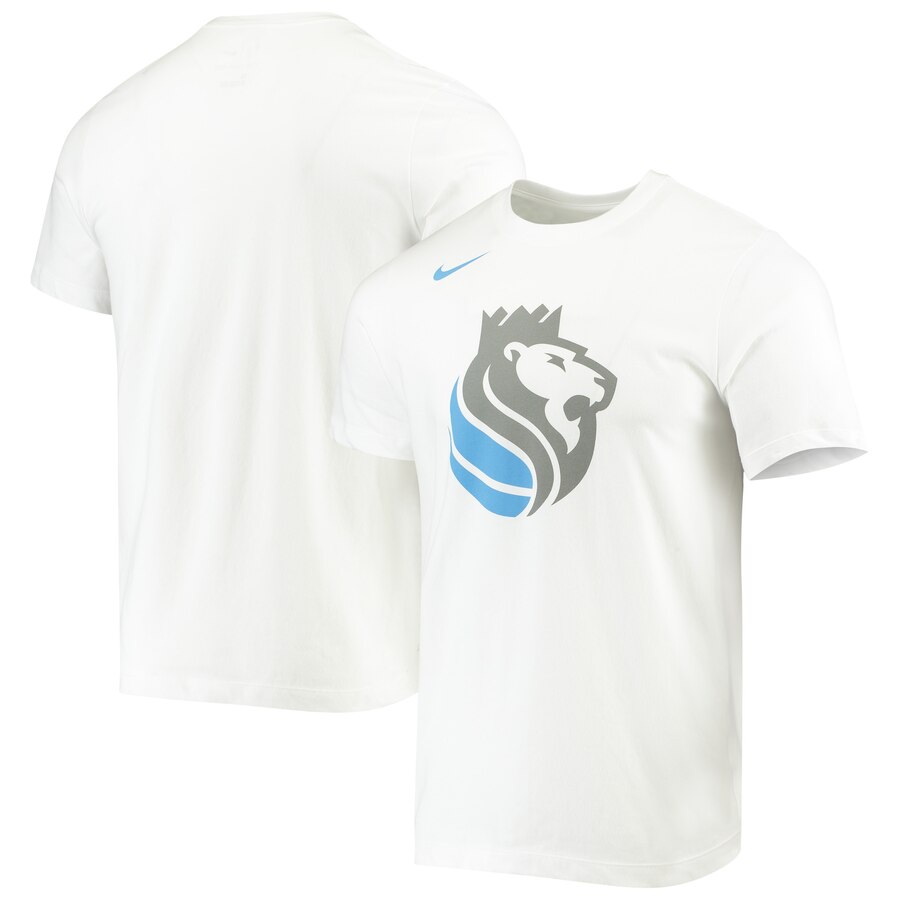 Men 2020 NBA Nike Sacramento Kings White City Edition Logo DFCT Performance TShirt